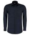 K142 KK142 Kustom Kit Long Sleeve Tailored Poplin Shirt Dark Navy colour image